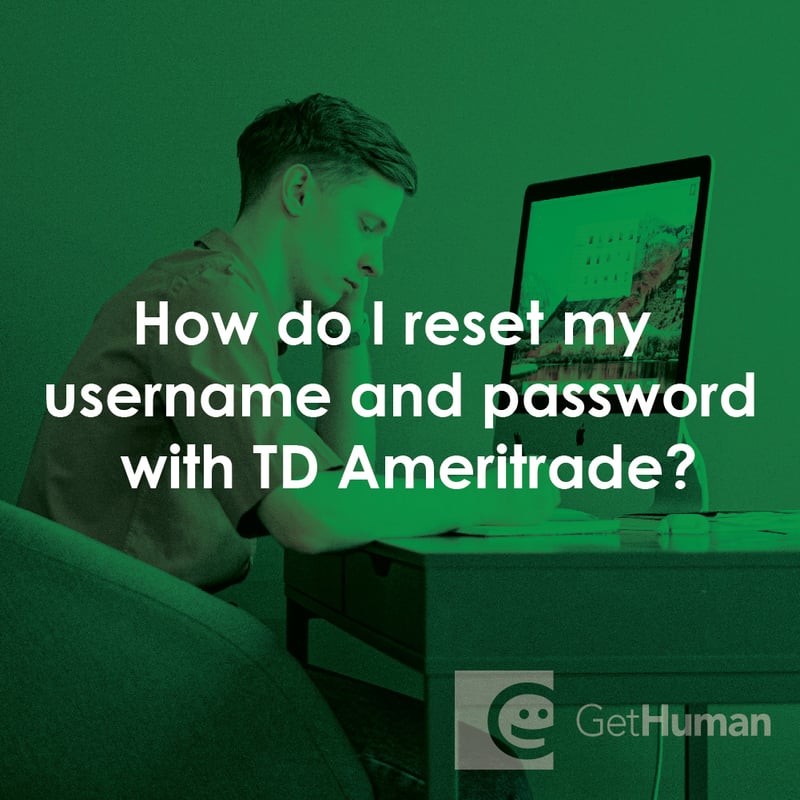 How Do I Reset My Username and Password with TD Ameritrade?