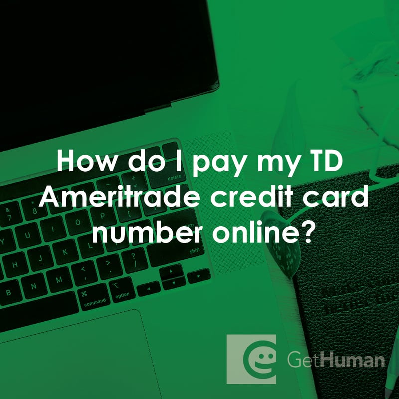 How Do I Pay My TD Ameritrade Credit Card Bill Online?