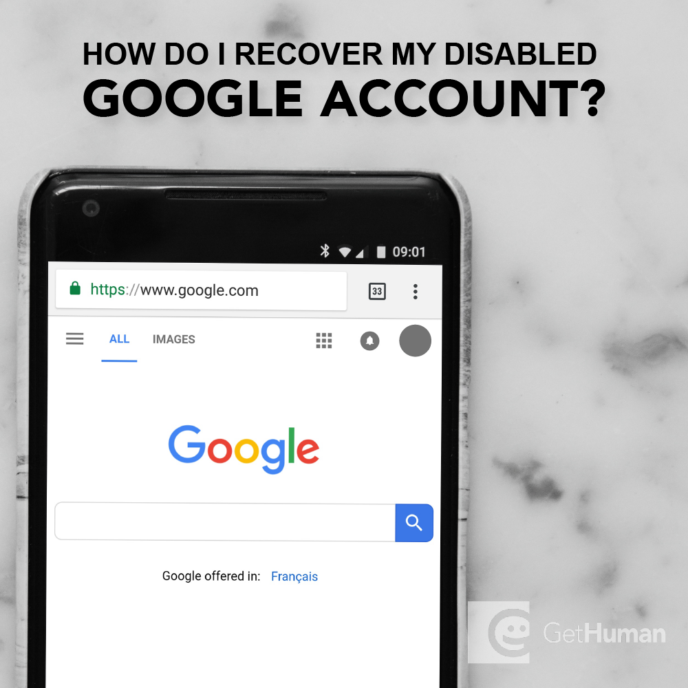 How do I recover my disabled Google account?