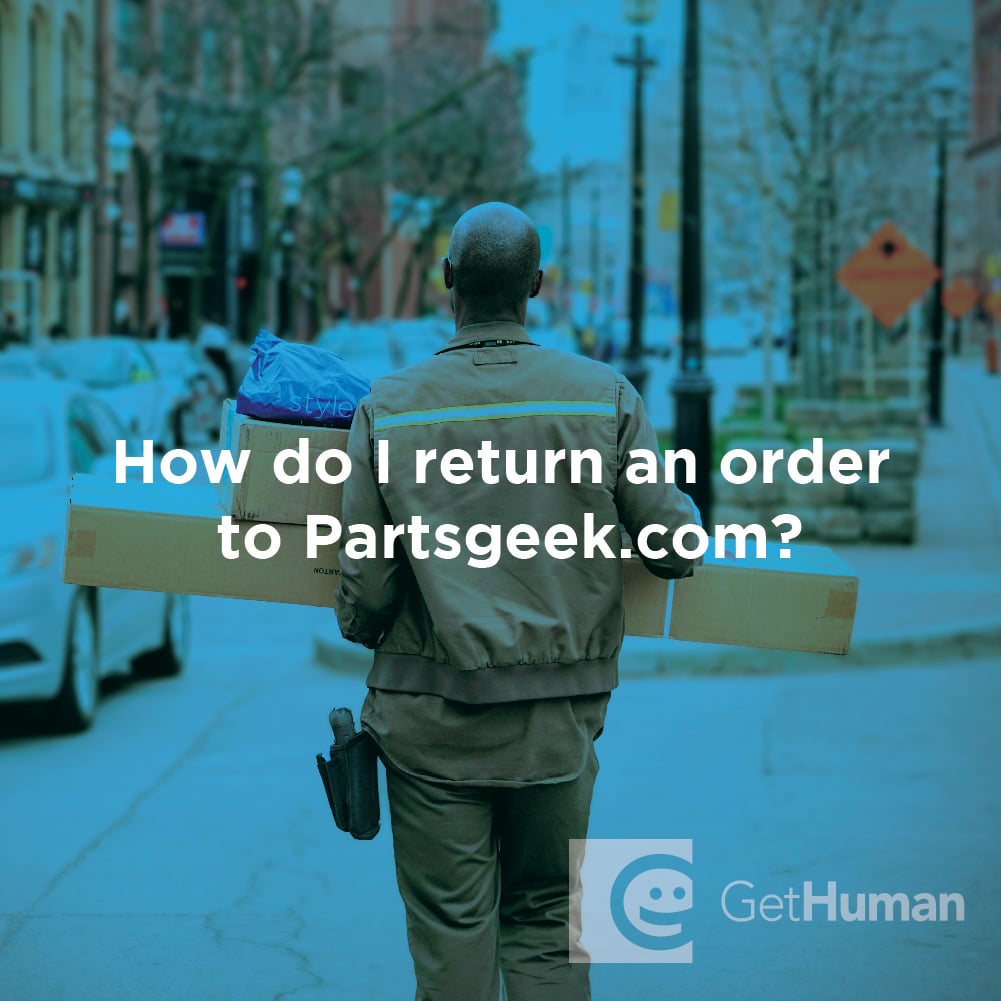 How do I return an order to Partsgeek.com?