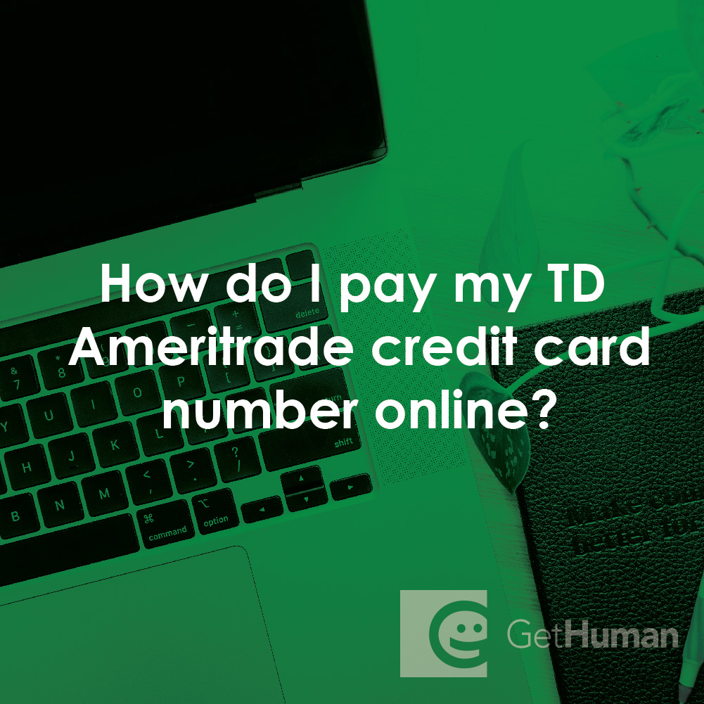 How Do I Pay My TD Ameritrade Credit Card Bill Online?