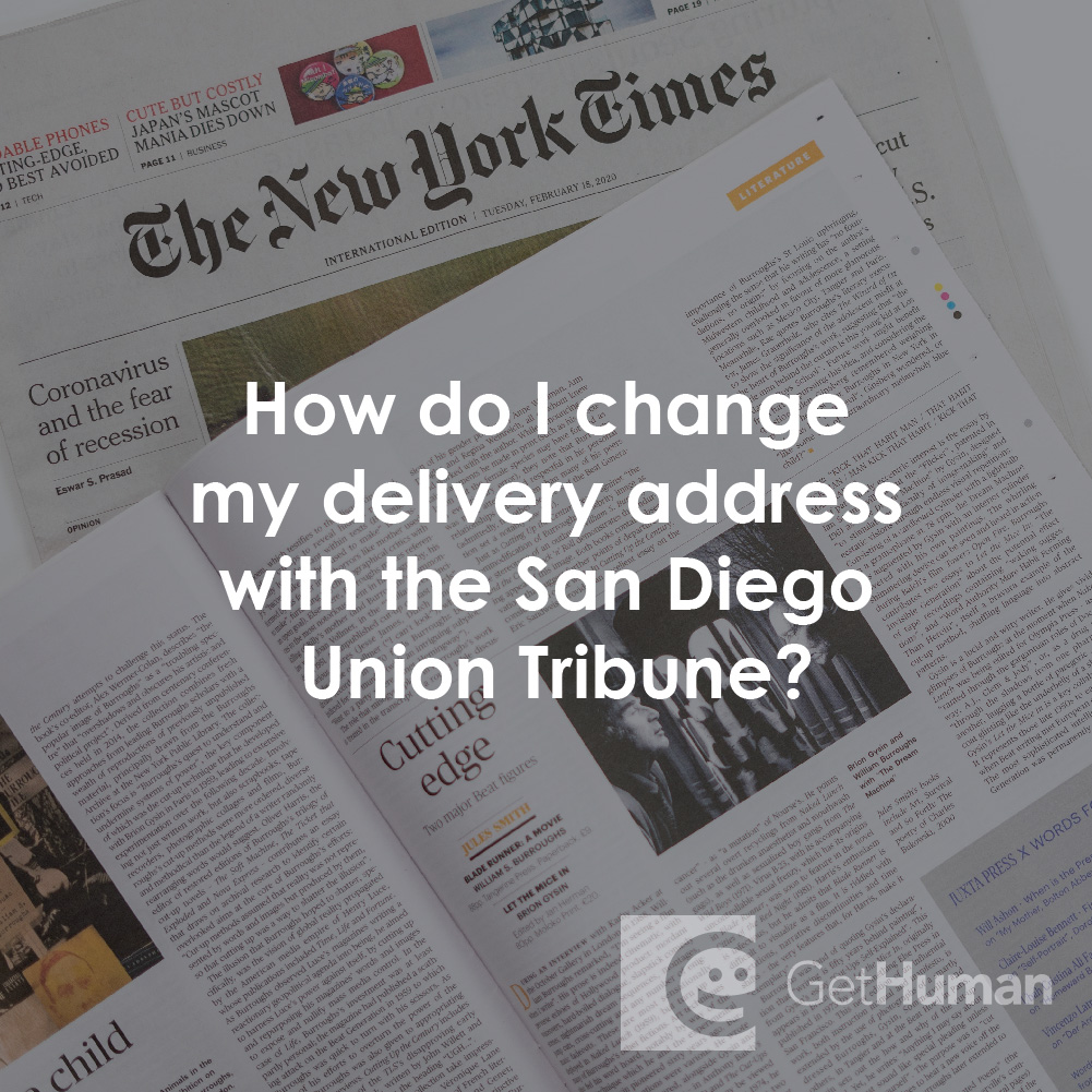 How Do I Change My Delivery Address with the San Diego Union Tribune?