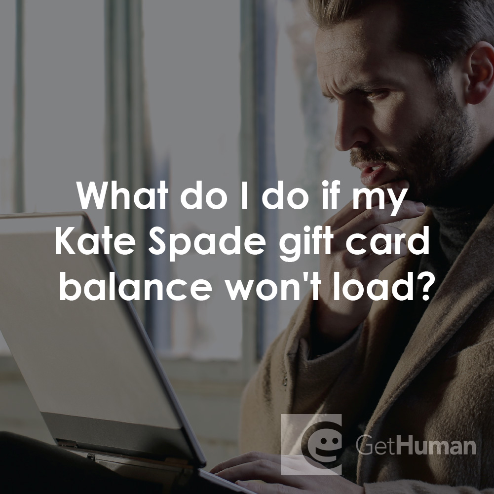 What Do I Do If My Kate Spade Gift Card Balance Won't Load?
